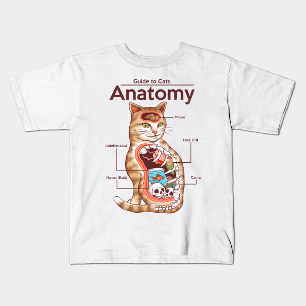 Anatomy of a Cat Kids T-Shirt by Vincent Trinidad Art